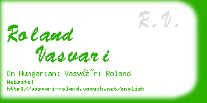 roland vasvari business card